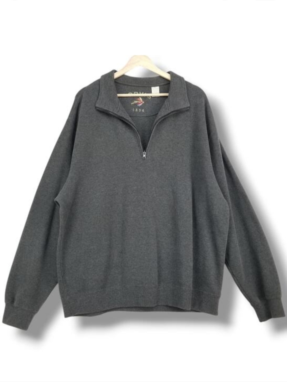 Orvis 1/4 Zip Pullover Fleece Sweater Mens‎ XL Charcoal Gray
